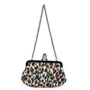 Christian Louboutin Tri-Color Leopard Print Silk Loubi Lula Clutch - Rare & Chic